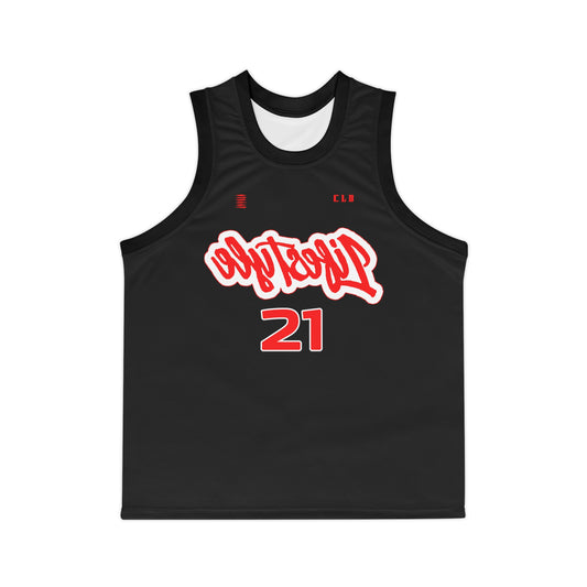 BLD RAVEN SICK PRINT BASKETBALL JERSEY BLACK/WHITE/RED