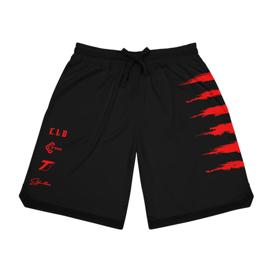 BLD RAVEN SICK PRINT BASKETBALL SHORTS BLACK/RED